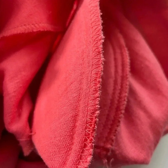 Vintage Leslie Fay Size 12 Coral Linen Blend Blazer Jacket Patch Pockets Relaxed - Picture 5 of 8